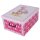 Aufbewahrungsbox Midi B&auml;rchen rosa mit Deckel/Griff 37x30x16cm Allzweckkiste Pappbox Aufbewahrungskarton Geschenkbox