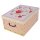 Aufbewahrungsbox Midi B&auml;rchen creme mit Deckel/Griff 37x30x16cm Allzweckkiste Pappbox Aufbewahrungskarton Geschenkbox