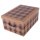 Aufbewahrungsbox Midi Tartan Karo beige mit Deckel/Griff 37x30x16cm Allzweckkiste Pappbox Aufbewahrungskarton Geschenkbox