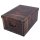 Aufbewahrungsbox Midi Leather braun mit Deckel/Griff 37x30x16cm Allzweckkiste Pappbox Aufbewahrungskarton Geschenkbox