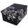 Aufbewahrungsbox Mini Flower schwarz mit Deckel/Griff 33x25x16cm Allzweckkiste Pappbox Aufbewahrungskarton Geschenkbox