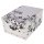 Aufbewahrungsbox Mini Flower wei&szlig; mit Deckel/Griff 33x25x16cm Allzweckkiste Pappbox Aufbewahrungskarton Geschenkbox