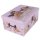 Aufbewahrungsbox Mini Engel rosa mit Deckel/Griff 33x25x16cm Allzweckkiste Pappbox Aufbewahrungskarton Geschenkbox